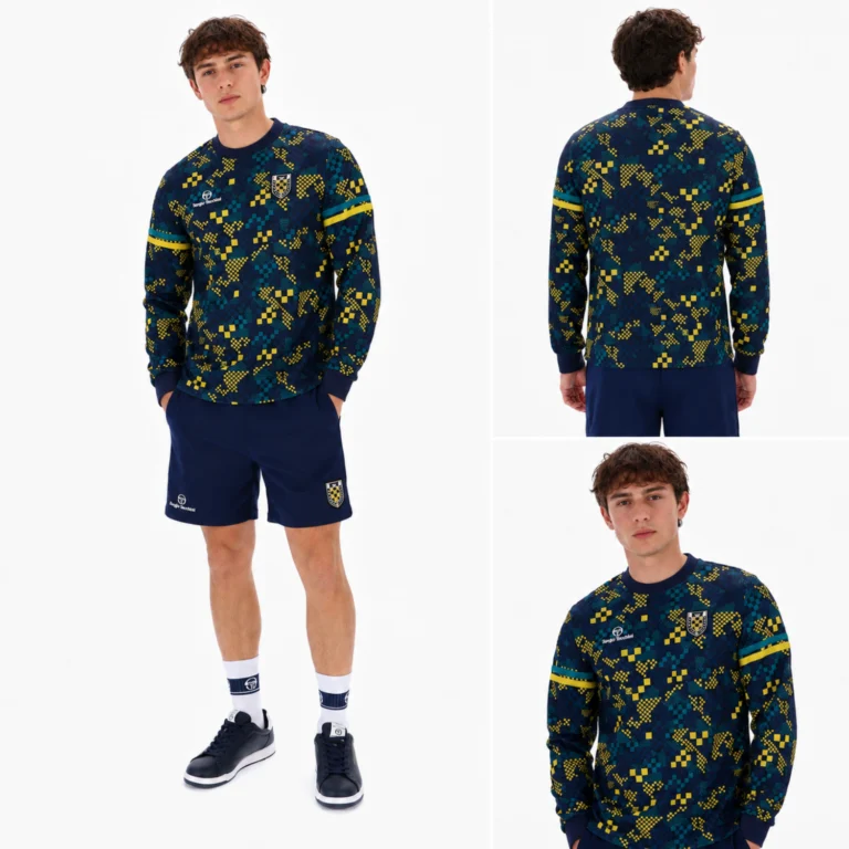 Sergio Tacchini Sergio FC Longe Sleeve T-Shirt - Maritime Blue / Harbor Blue