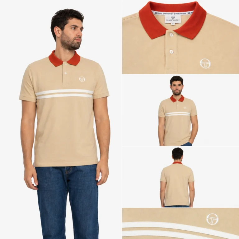 Sergio Tacchini Supermac Polo Shirt - Mojave Desert / Rooibos Tea / Gardenia