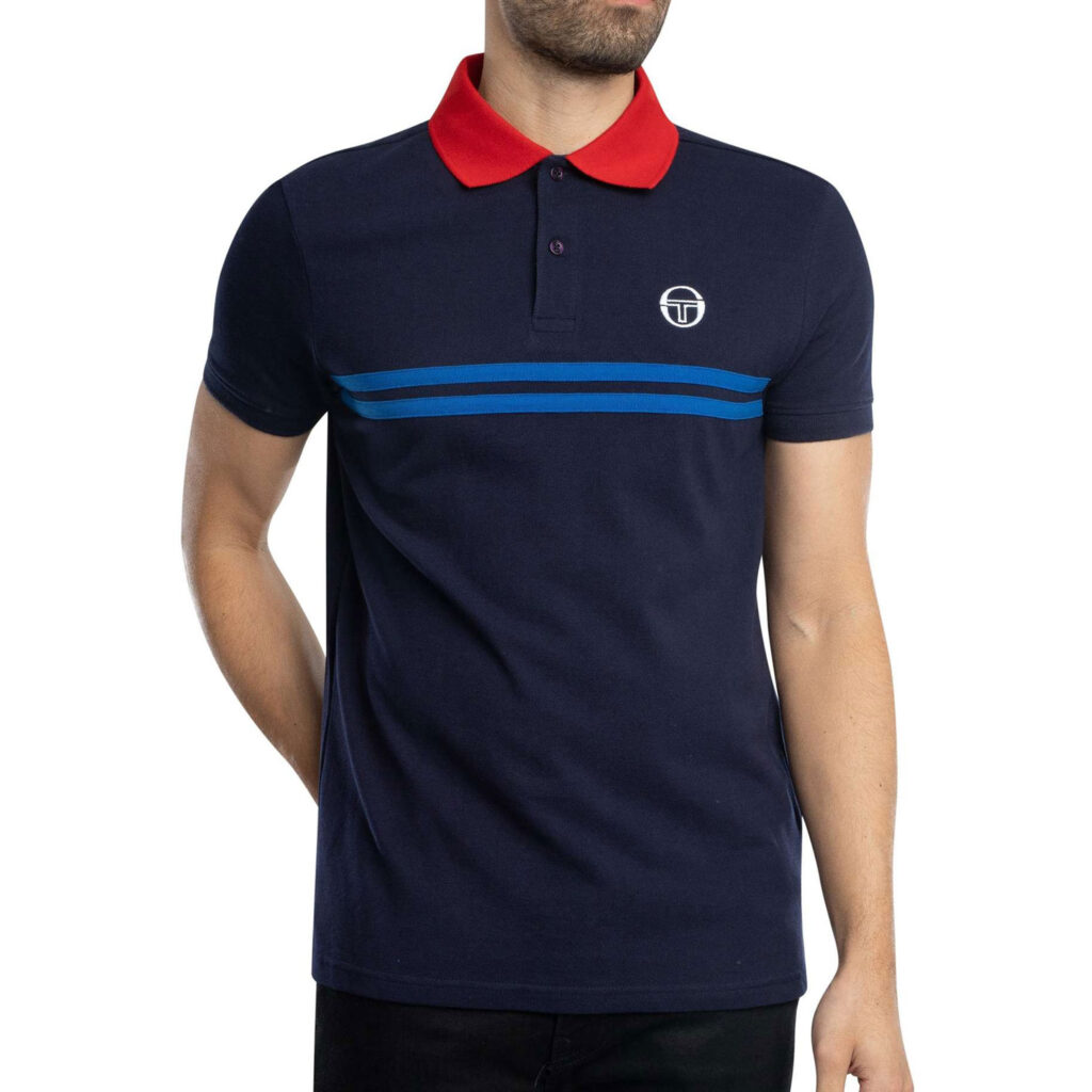 Sergio Tacchini Supermac Regular Fit Short Sleeve Polo  - Maritime Blue/Adrenaline Rush/Nautical
