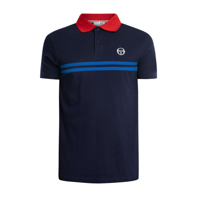 Sergio Tacchini Supermac Regular Fit Short Sleeve Polo - Maritime Blue/Adrenaline Rush/Nautical