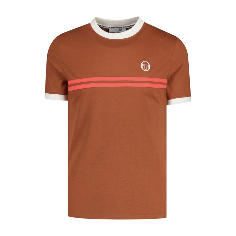 Sergio Tacchini Supermac Regular Fit Short Sleeve T-Shirt - Mocha Bisque/Gardenia/Dubarry