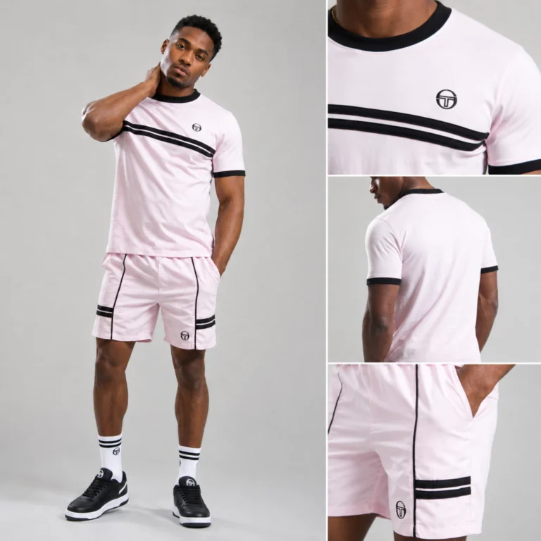 Sergio Tacchini Supermac Tee T-Shirt - Light Lilac / Black