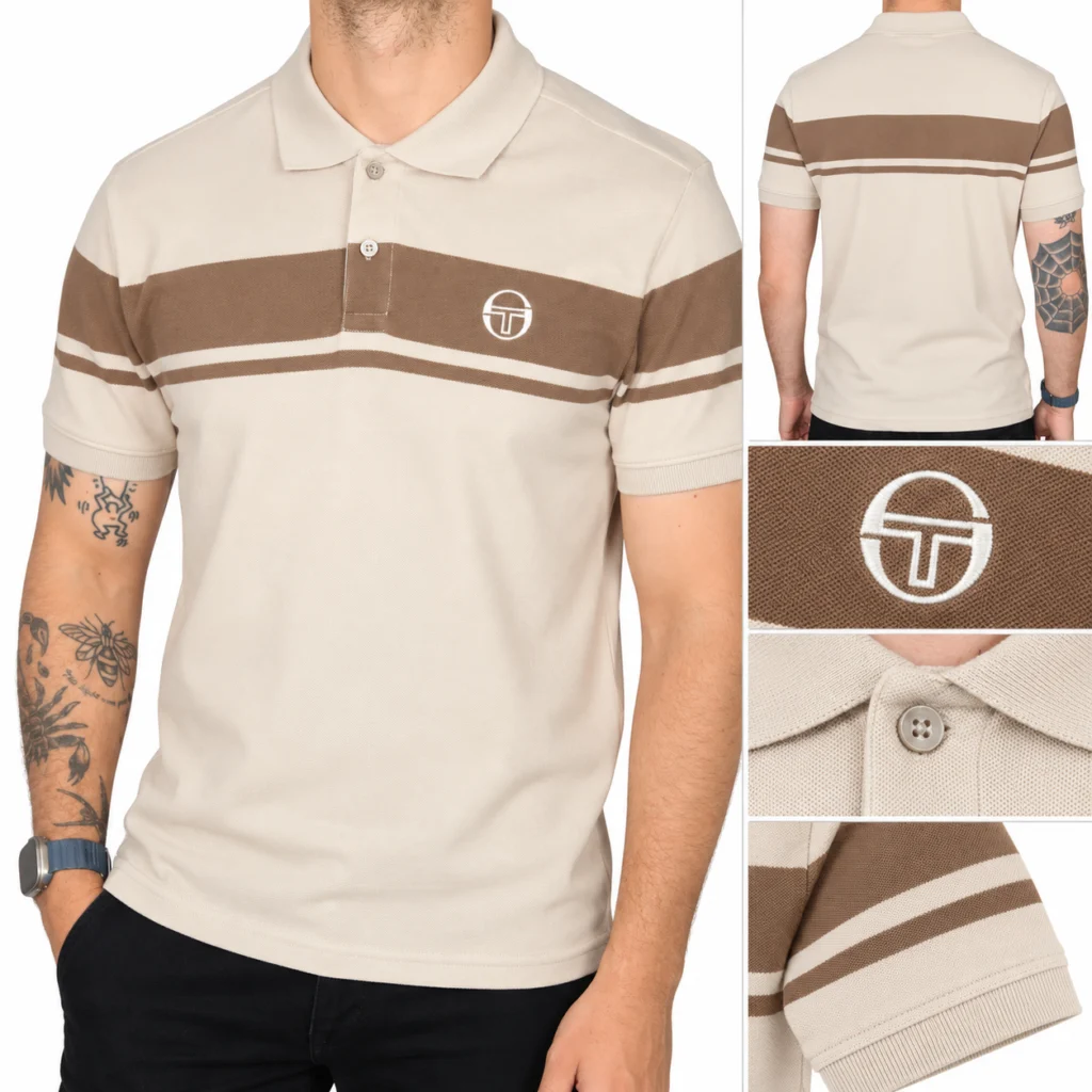Sergio Tacchini Young Line Polo - Peyote / Shitake / Gardenia