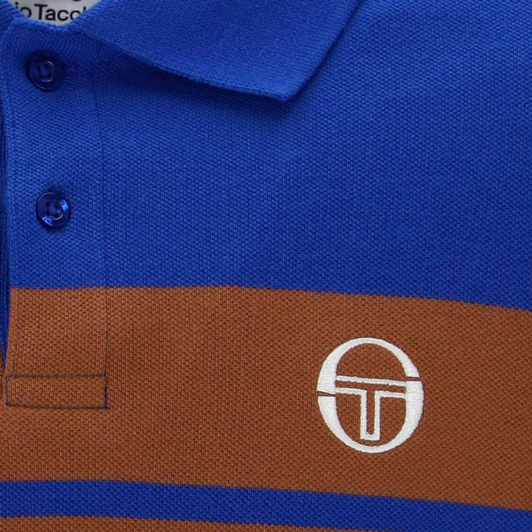 Sergio Tacchini Young line Regular Fit Short Sleeve Polo - Nautical Blue / Mocha Bisque