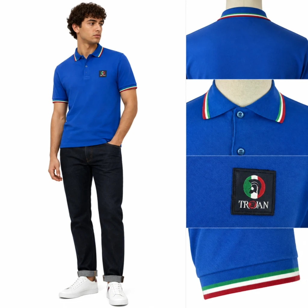 Trojan Flag Badge Pique TR/9077 Polo - Italia