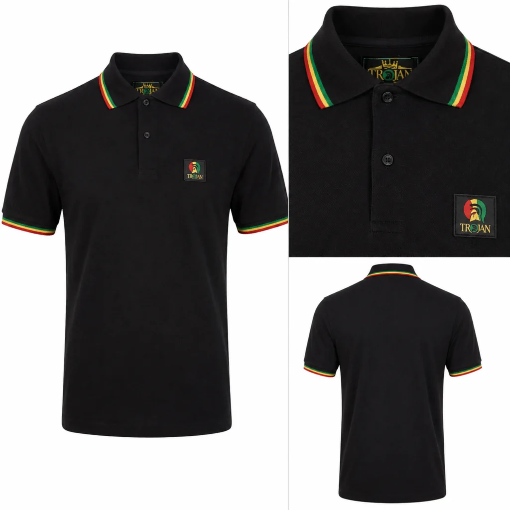 Trojan Flag Badge Pique TR/9077 Polo - Rasta