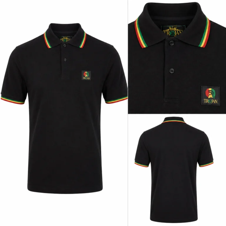 Trojan Flag Badge Pique TR/9077 Polo - Rasta