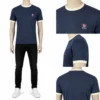 Trojan Flag Badge Ringer TR/9086 T-Shirt - Navy