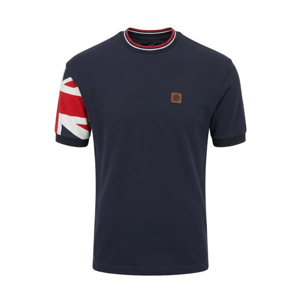 Trojan Flag Print Pique TR/9088 T-Shirt - Navy