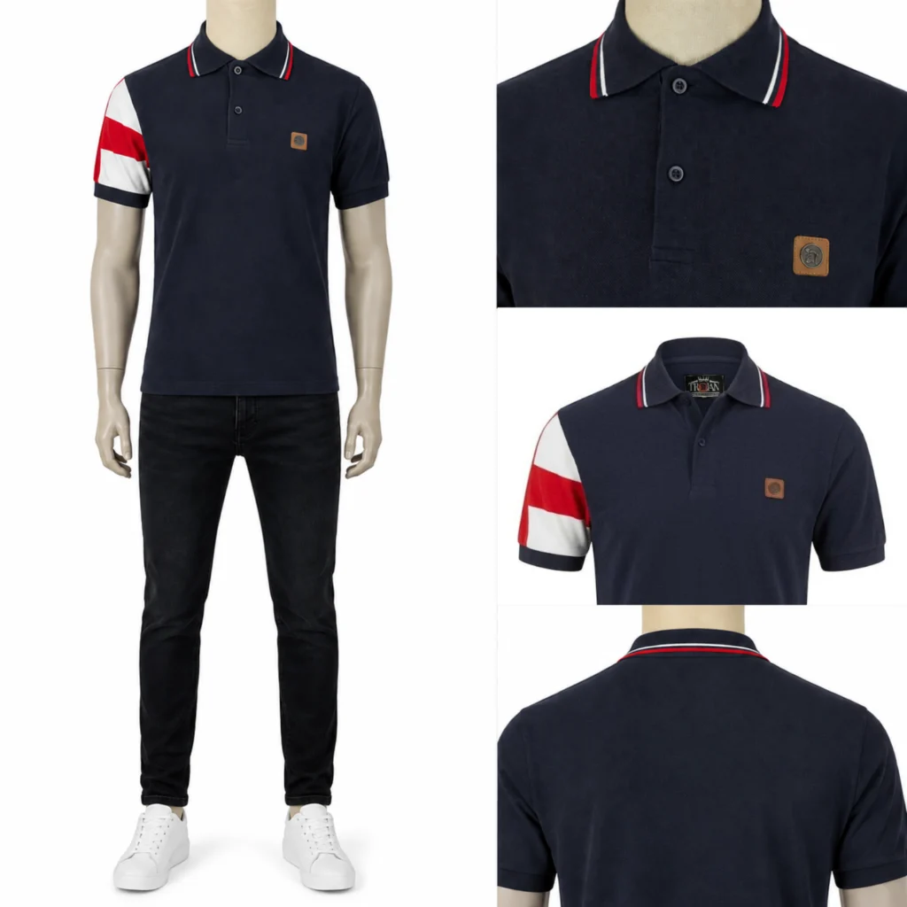 Trojan Flag Sleeve Pique TR/9073 Polo - England