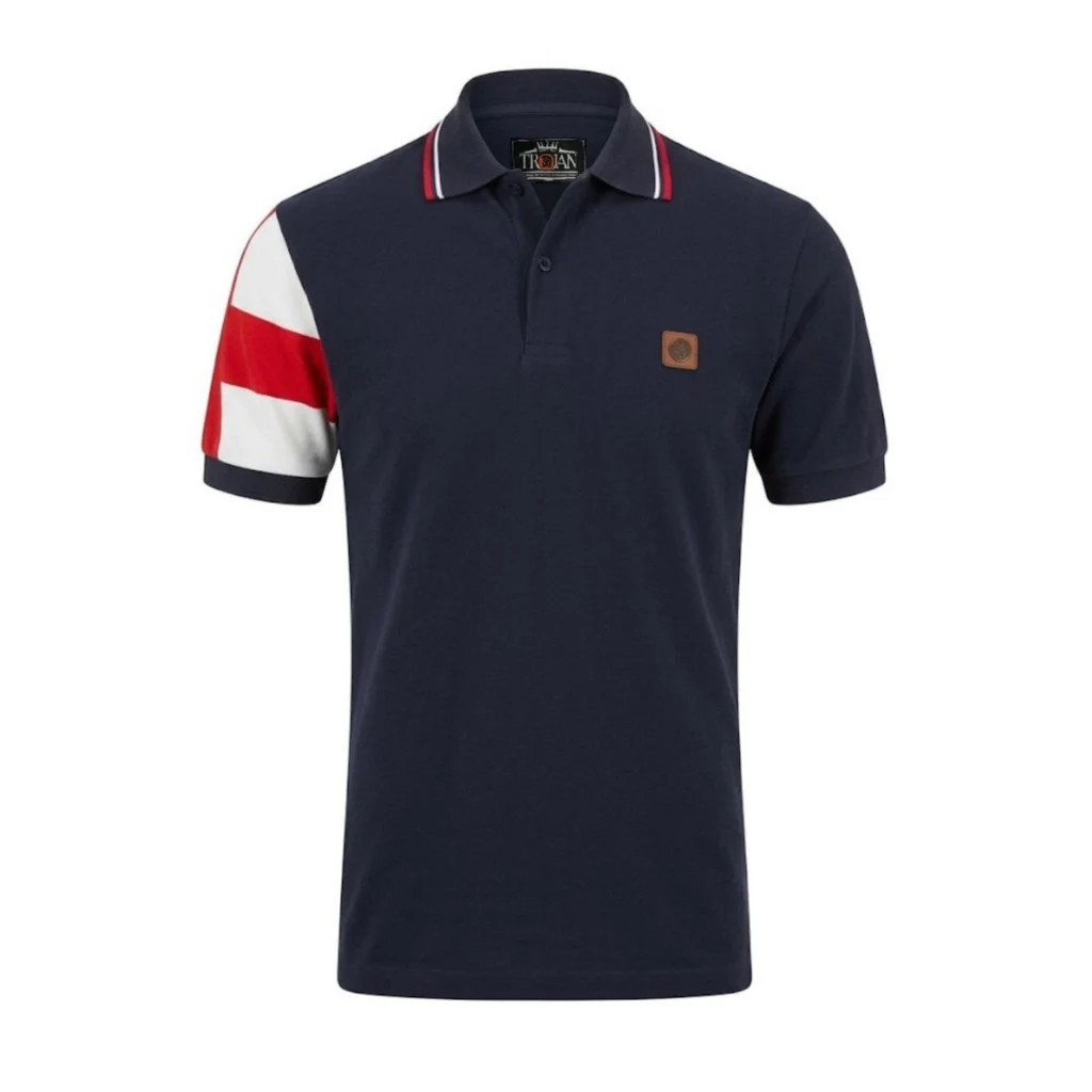Trojan Flag Sleeve Pique TR/9073 Polo - England