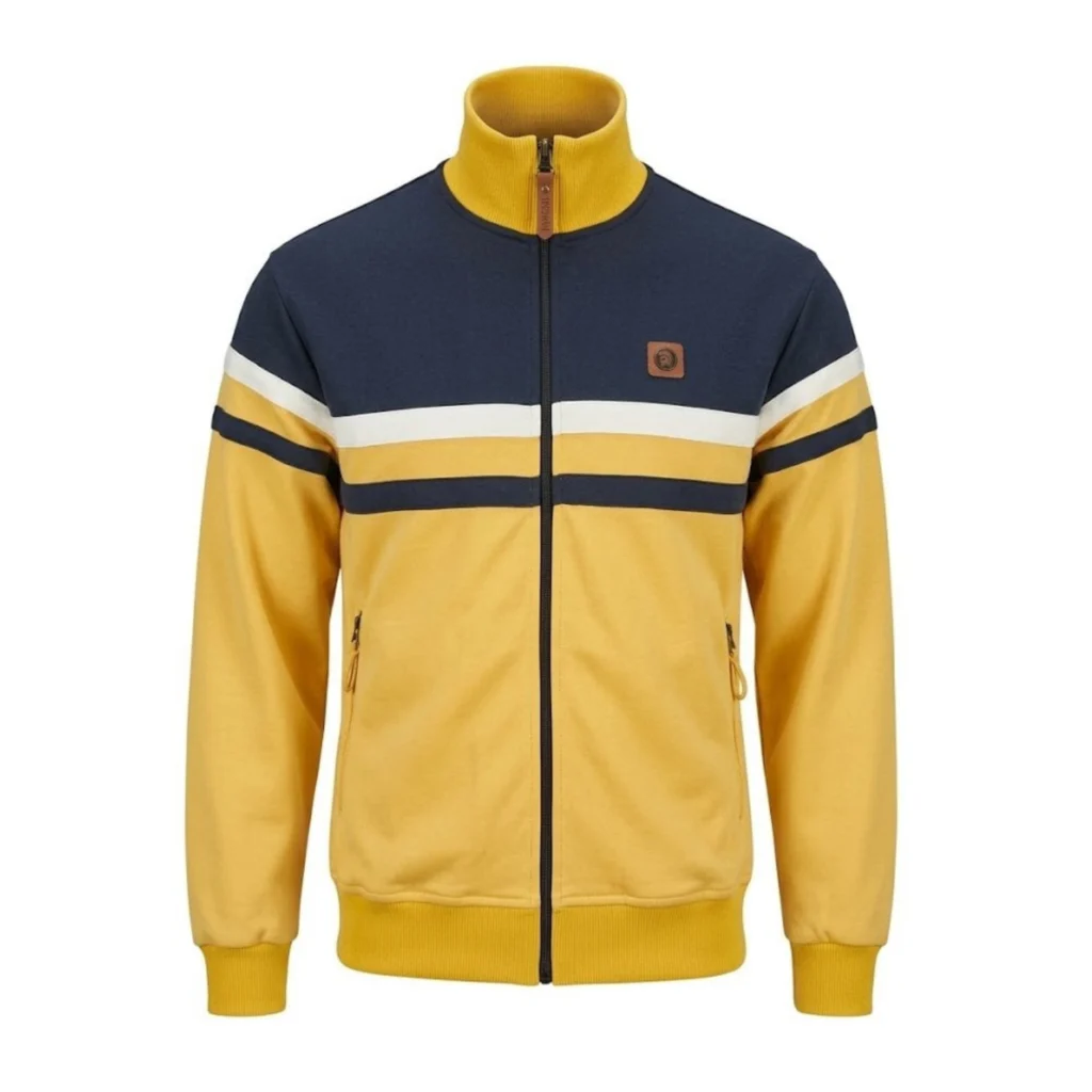 Trojan Panel Stripe TR/9051 Track Top - Mustard