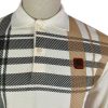 Trojan Regular Fit Long Sleeve Check Polo Shirt - Ecru