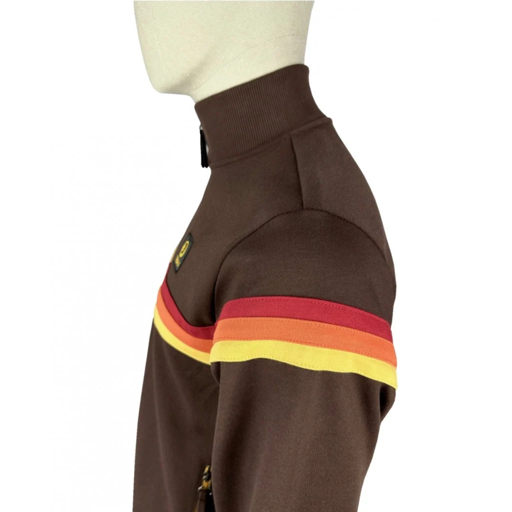 Trojan Retro Stripe TR/9002 Track Top - Chocolate