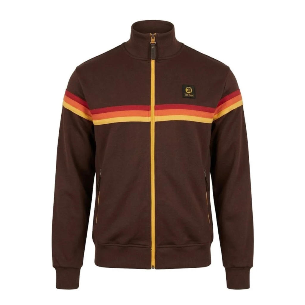 Trojan Retro Stripe TR/9002 Track Top - Chocolate