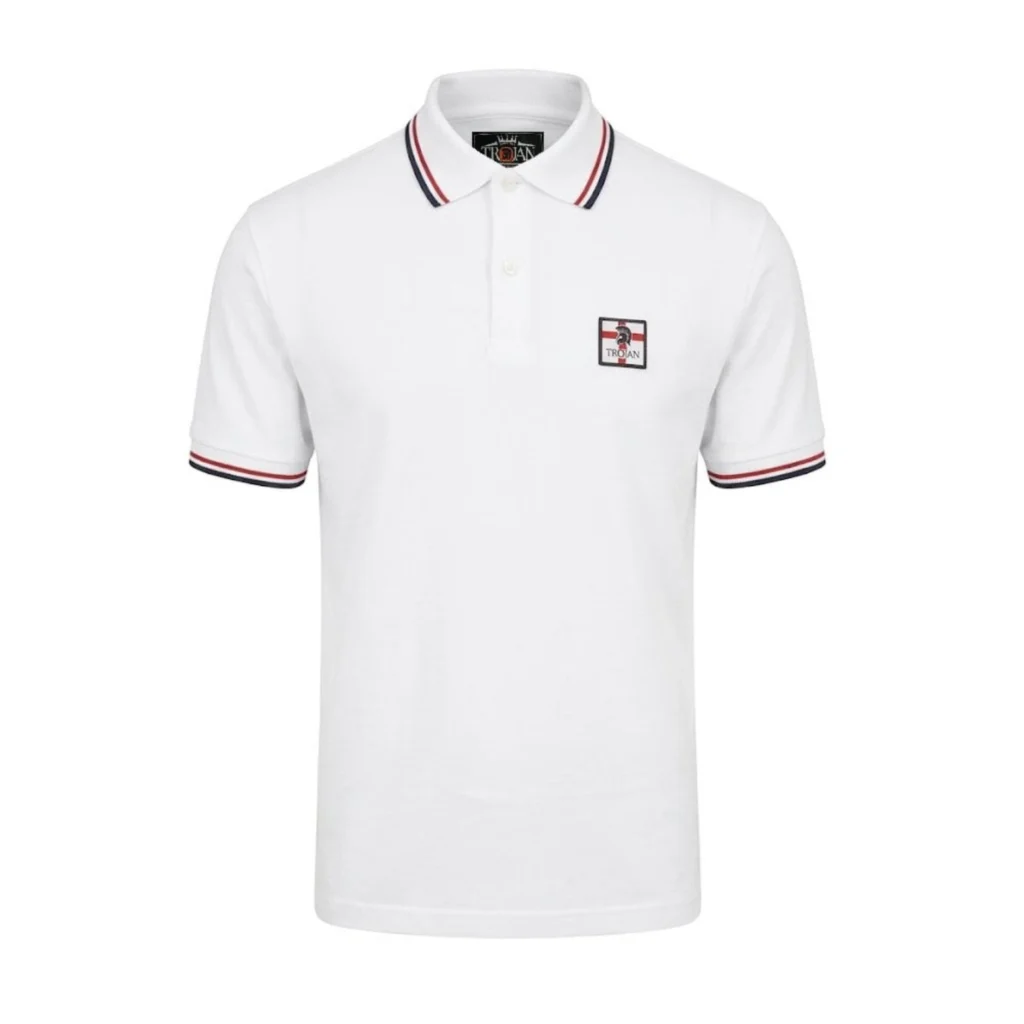 Trojan St George Badge Pique TR/9078 Polo - White