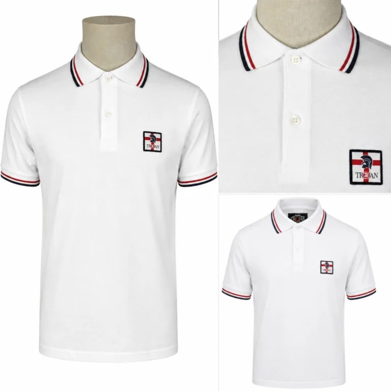 Trojan St George Badge Pique TR/9078 Polo - White