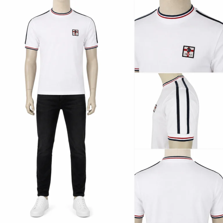 Trojan St George Badge Pique TR/9087 T-Shirt - White