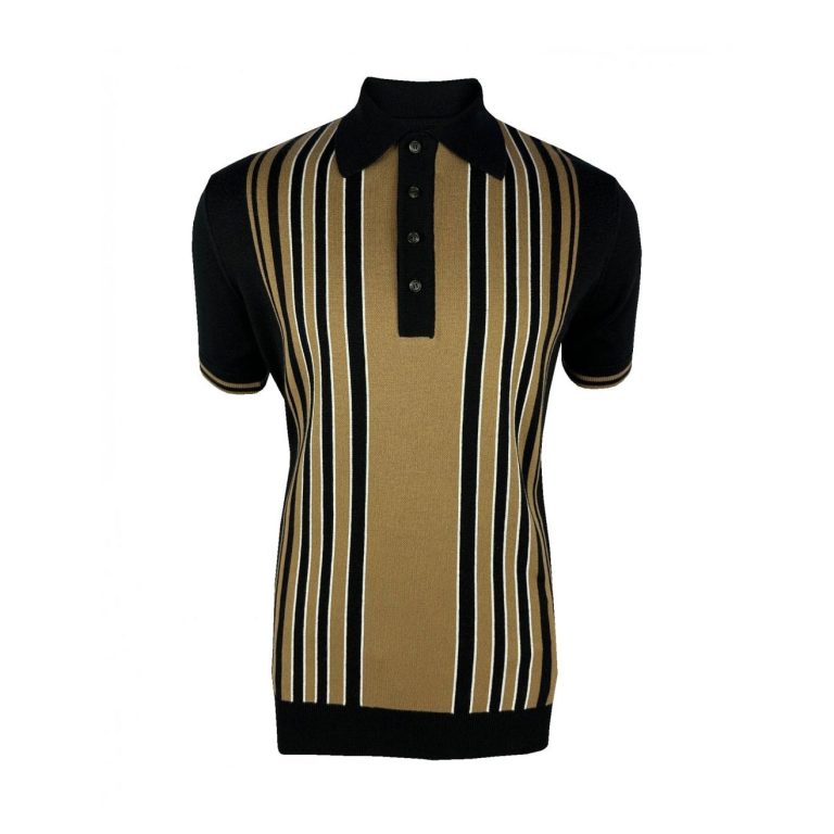 Trojan Stripe Front Panel Polo TR-8914 - Black