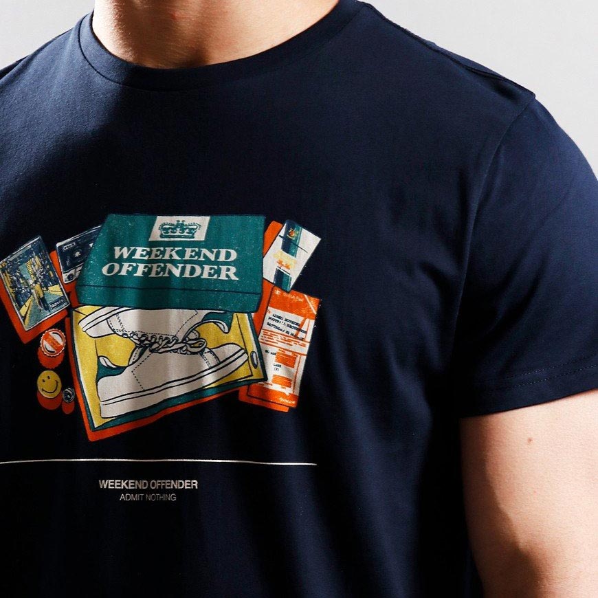 Weekend Offender Adami Regular Fit Short Sleeve T-Shirt - Navy