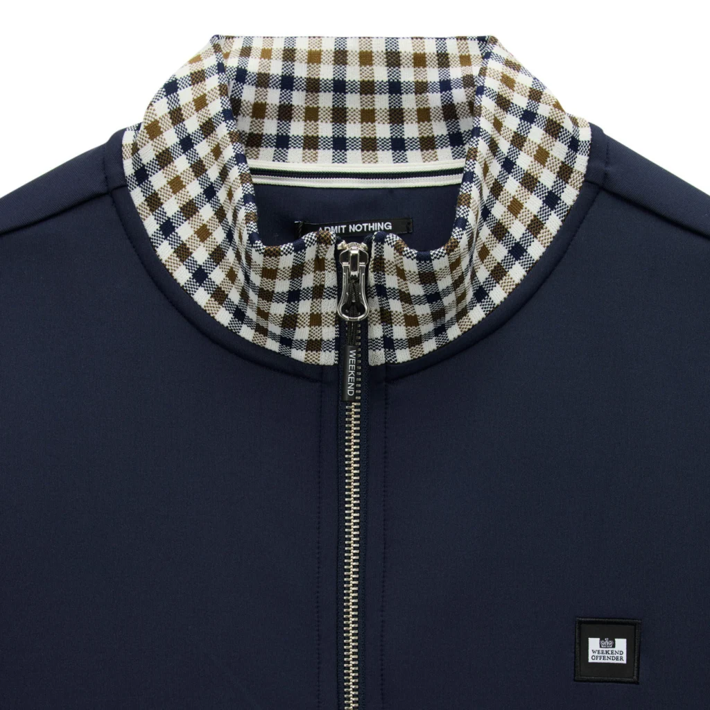 Weekend Offender Alameda Jacquard Rib Track Top - Navy