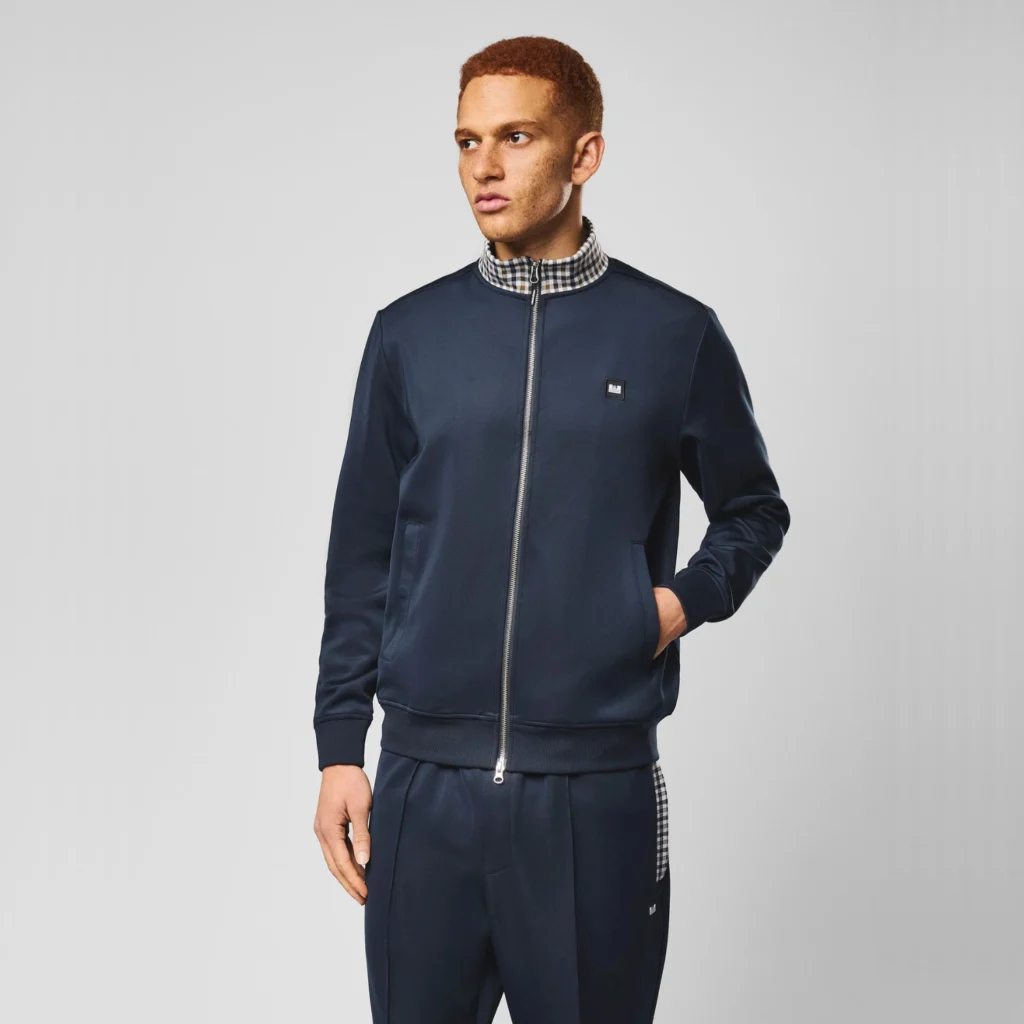 Weekend Offender Alameda Jacquard Rib Track Top - Navy