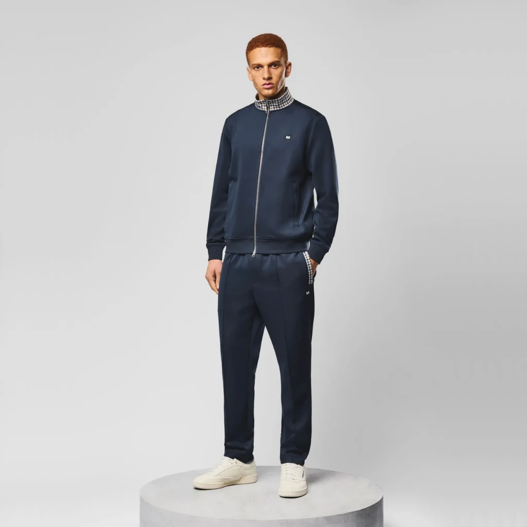 Weekend Offender Alameda Jacquard Rib Track Top - Navy