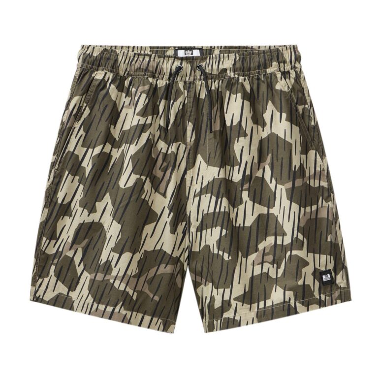 Weekend Offender Anzio Camo Regular Fit Short - Castle Green Rain