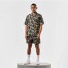 Weekend Offender Anzio Camo Regular Fit Short - Castle Green Rain