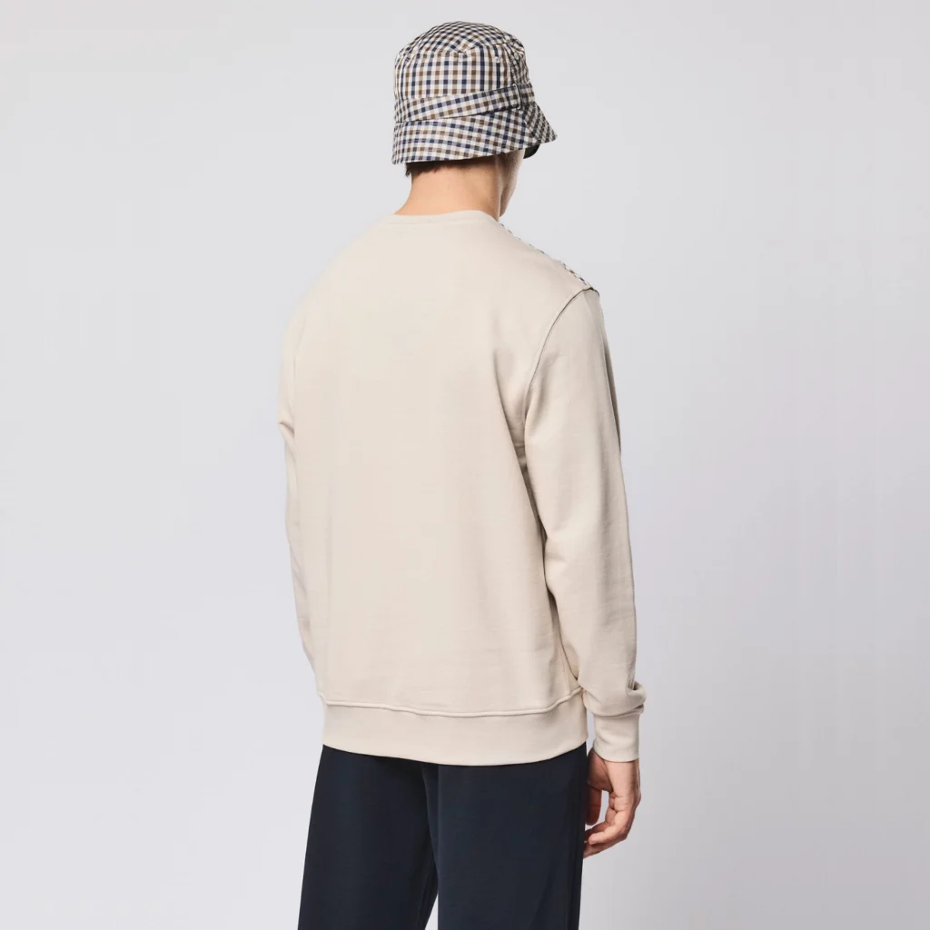 Weekend Offender Beida Mid House Check Panel Sweatshirt - Cement