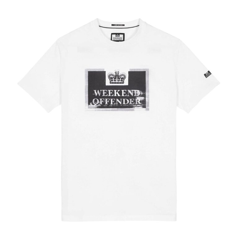Weekend Offender Bonpensiero Regular Fit Short Sleeve T-Shirt - White