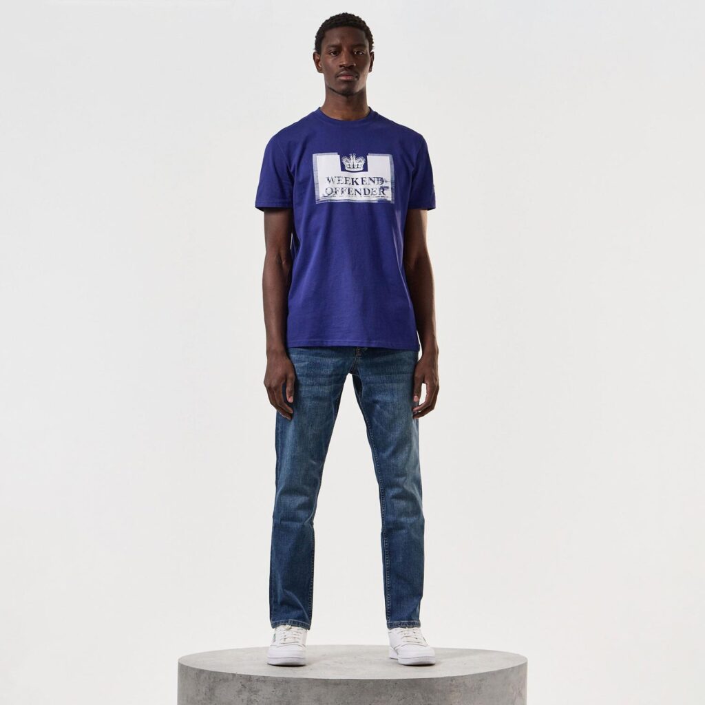 Weekend Offender Bonpensiero Regular Fit T-Shirt - Bright Navy