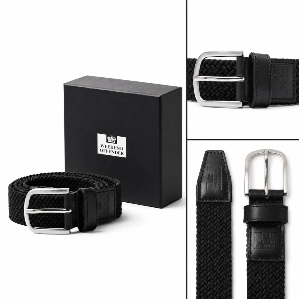Weekend Offender Boxed Woven Belt - Black