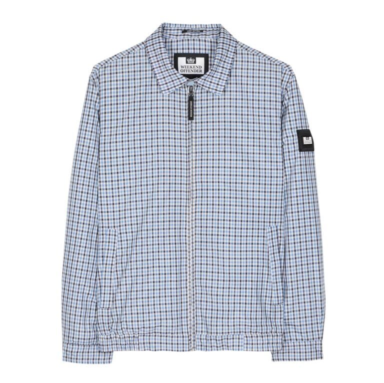 Weekend Offender Campbell Regular Fit Long Sleeve Jacket - Blue House Check
