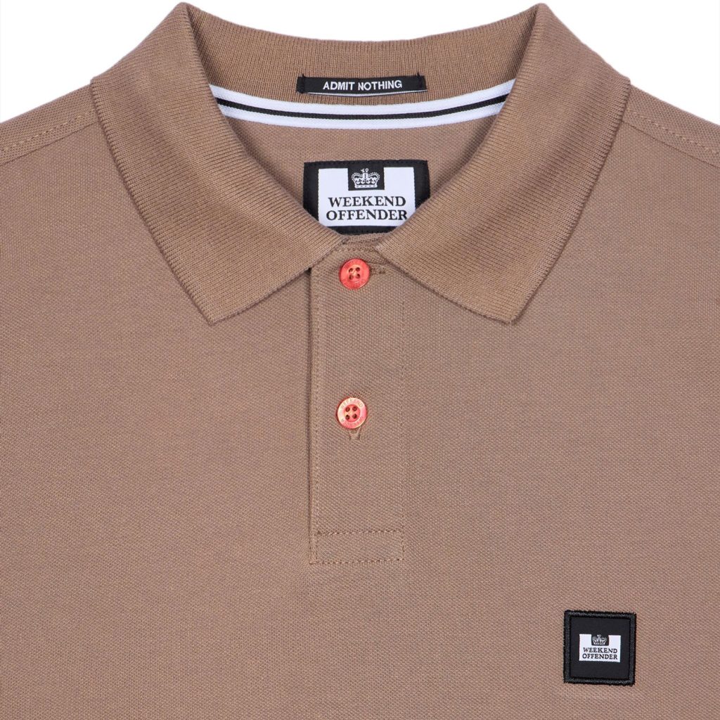Weekend Offender Caneiros Polo Shirt - Mocha Brown