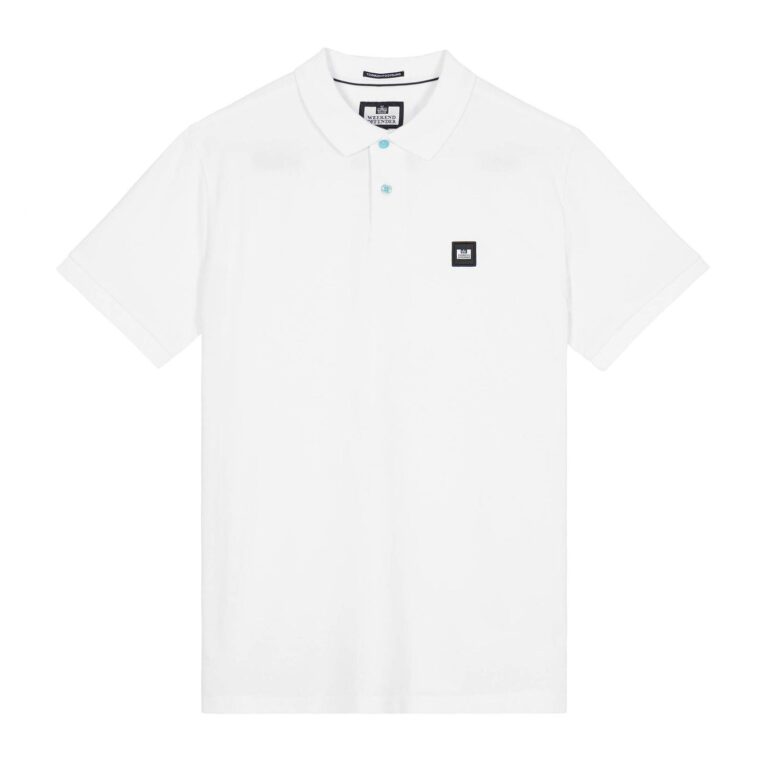 Weekend Offender Caneiros Regular Fit Short Sleeve Polo Shirt - White