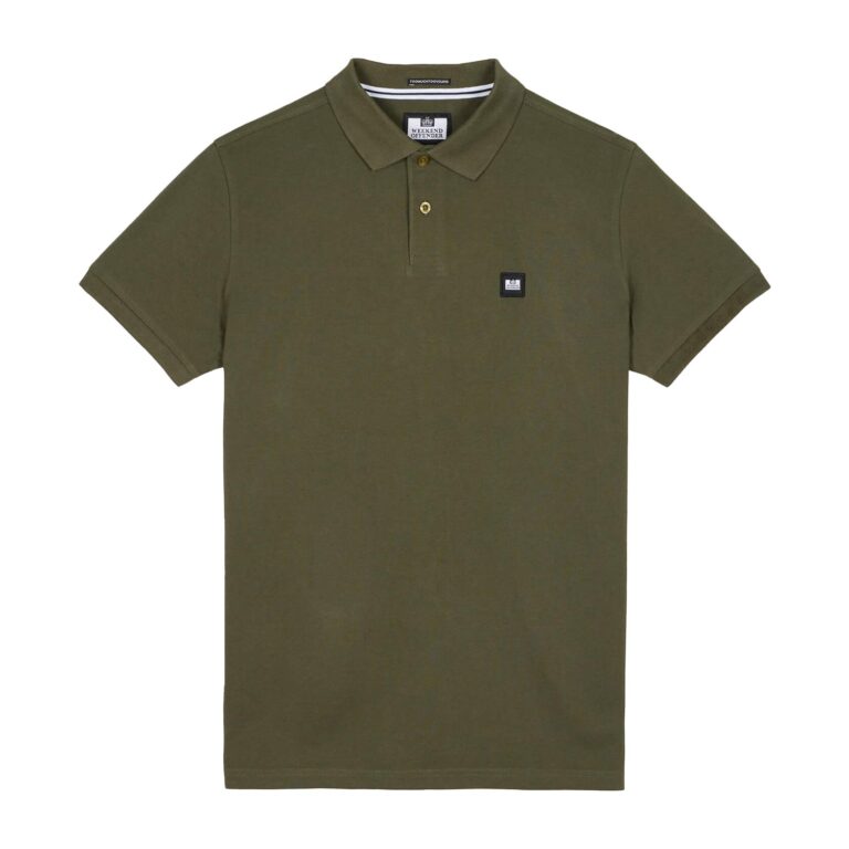 Weekend Offender Caneros Regular Fit Short Sleeve Polo Shirt - Dark Green