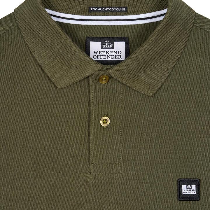 Weekend Offender Caneros Regular Fit Short Sleeve Polo Shirt - Dark Green