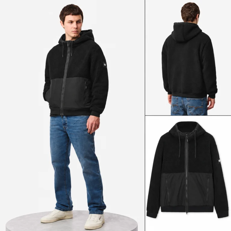 Weekend Offender Debden Zip Through Fleece Hoodie - Black