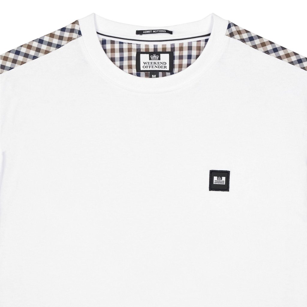Weekend Offender Diaz T-Shirt - White/Mid House Check
