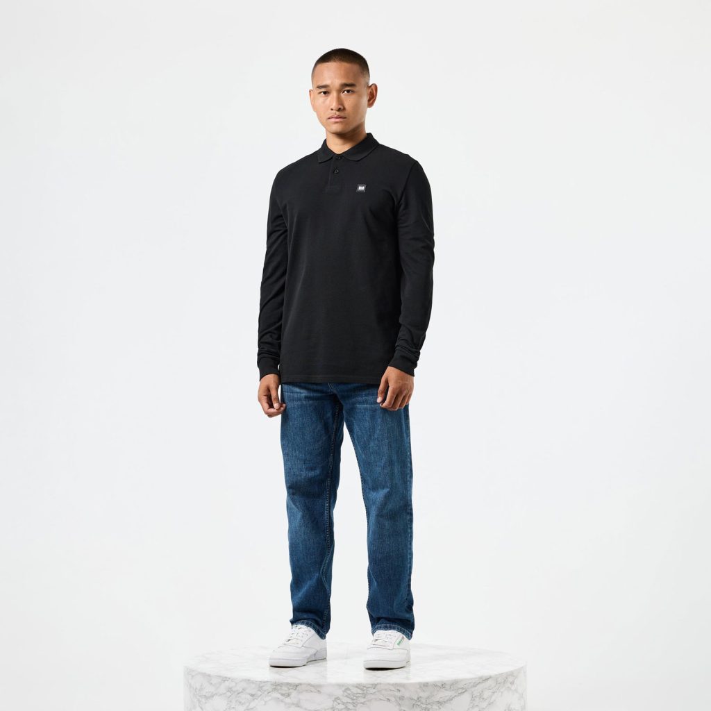 Weekend Offender Dice Long Sleeve Polo Shirt - Black