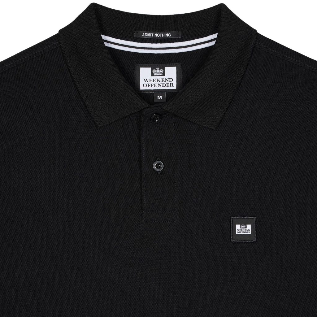 Weekend Offender Dice Long Sleeve Polo Shirt - Black