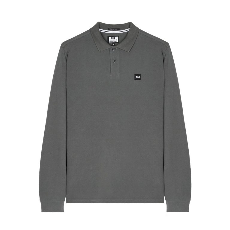 Weekend Offender Dice Long Sleeve Polo Shirt - Zinc