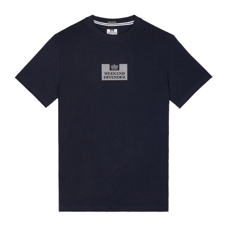 Weekend Offender Dygas Regular Fit Short Sleeve T-Shirt - Navy/House Check