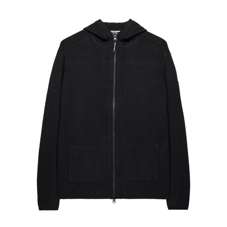 Weekend Offender Enzo Regular Fit Knitted Hooded Sweatshirt - Black