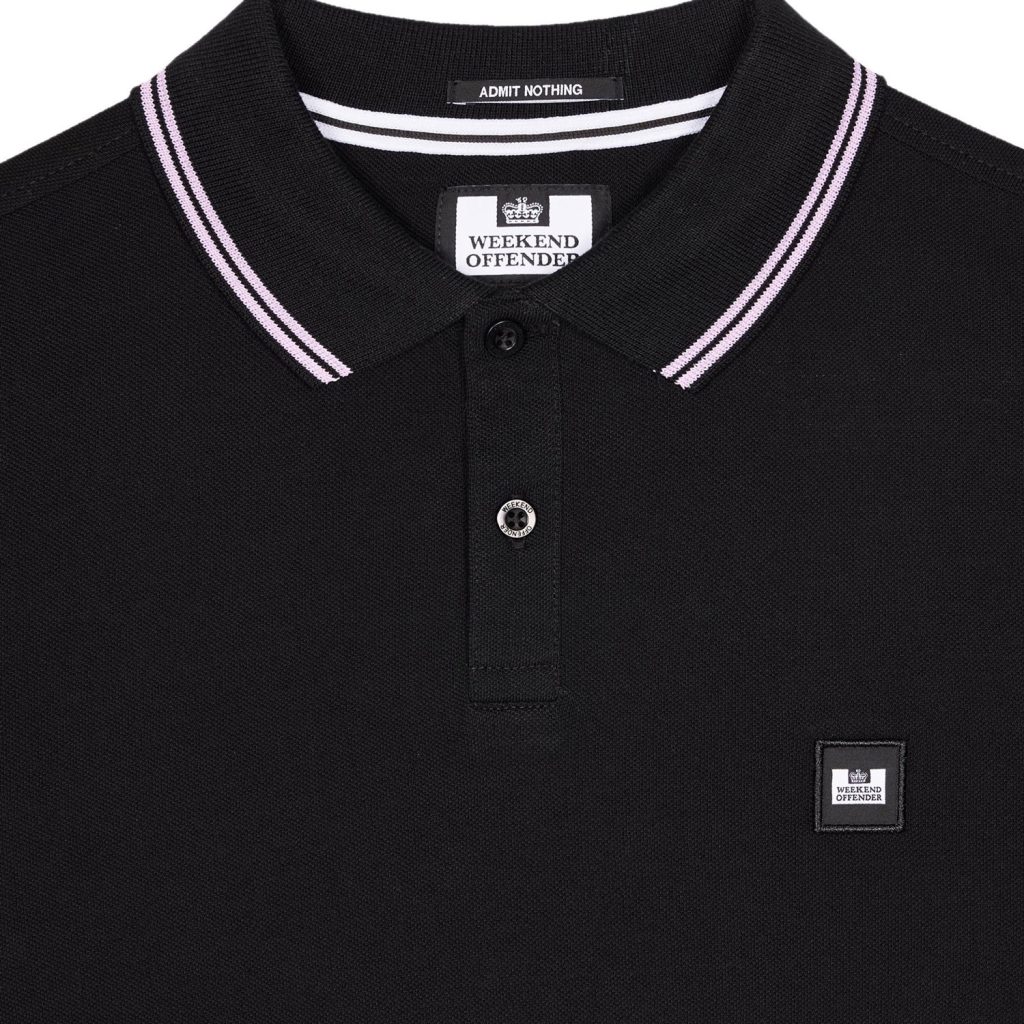 Weekend Offender Farina Polo Shirt - Black/Snap Dragon