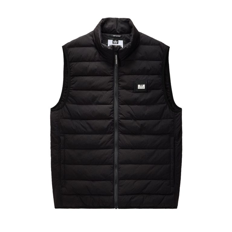 Weekend Offender Gacha Regular Fit Padded Gilet - Black