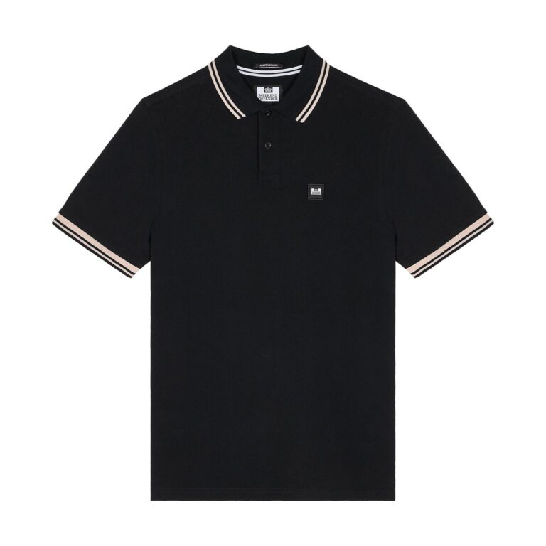 Weekend Offender Levanto Regular Fit Polo Shirt - Black/Alabaster