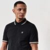 Weekend Offender Levanto Regular Fit Polo Shirt - Black/Alabaster