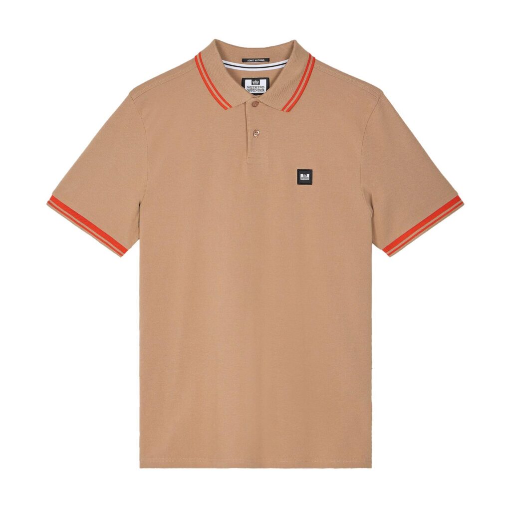 Weekend Offender Levanto Regular Fit Polo Shirt - Cognac/Pure Orange